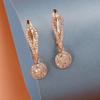 Трендовый цвет розового золота, серьги с натуральным цирконом, модная бижутерия, длинные серьги-кисточки, изящные украшения на каждый день