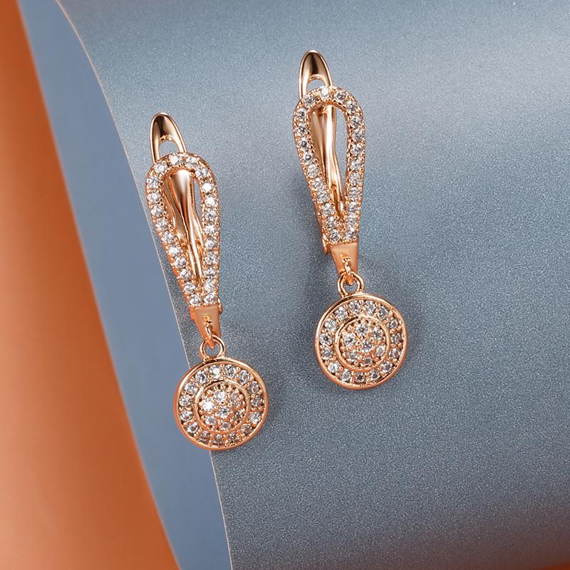 Трендовый цвет розового золота, серьги с натуральным цирконом, модная бижутерия, длинные серьги-кисточки, изящные украшения на каждый день