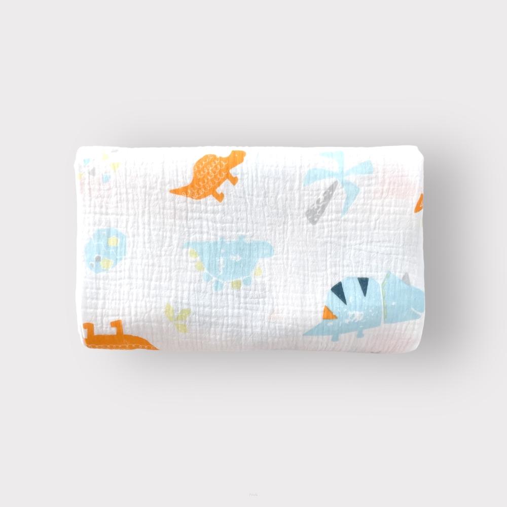 Muslin fitted sheet for crib 100*50 (dino)