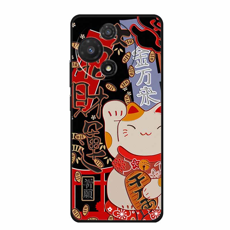 3D Embossed Case For TCL 60 SE NXTpaper 5G Phone Case Coque Flowers Black Silicone Soft Back Cover For TCL 60 NxtPaper 60R Case