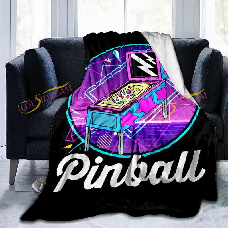 Классическое одеяло для игры в пинбол, классическое тренировочное ретро-игровое одеяло с героями мультфильмов, супер плюшевое декоративное одеяло для гостиной, игровой комнаты, офиса