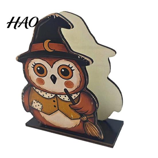 Holiday Party Supplies Halloween Wooden Napkin Holder, Cute Black Cat Mummy Pumpkin Spooky Kitchen Decor Desktop Organizer for Party, Festive