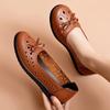 2023 Sandals Soft Sole Leather Shoes Anti Slip Middle and Old Age Hole Shoes Women's Flat Sole Anti Slip Hollow Breathable