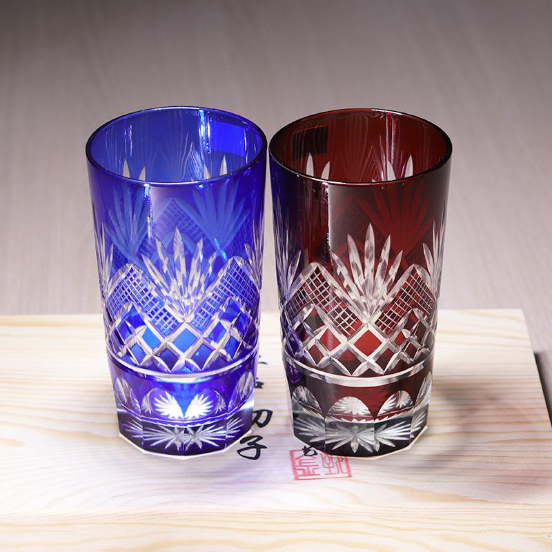 Джинжи Японский Цветной Виски Хрустальный Бокал Бокал для Вина Японский Стакан Эдо Кирри №. 2 Стакана для воды Стакан для виски