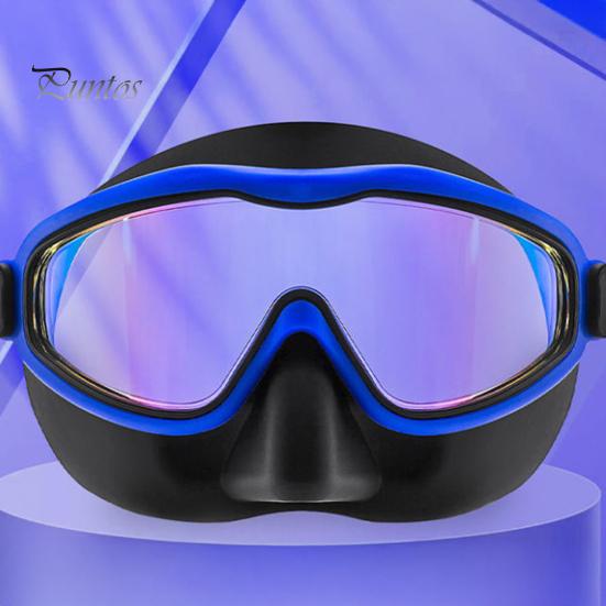 Kids Swim Goggles with Nose Cover Anti-Fog UV Protection Diving Face Guard Wide-Angle Lens No Leak Pool Goggles for Kids Age 3-15