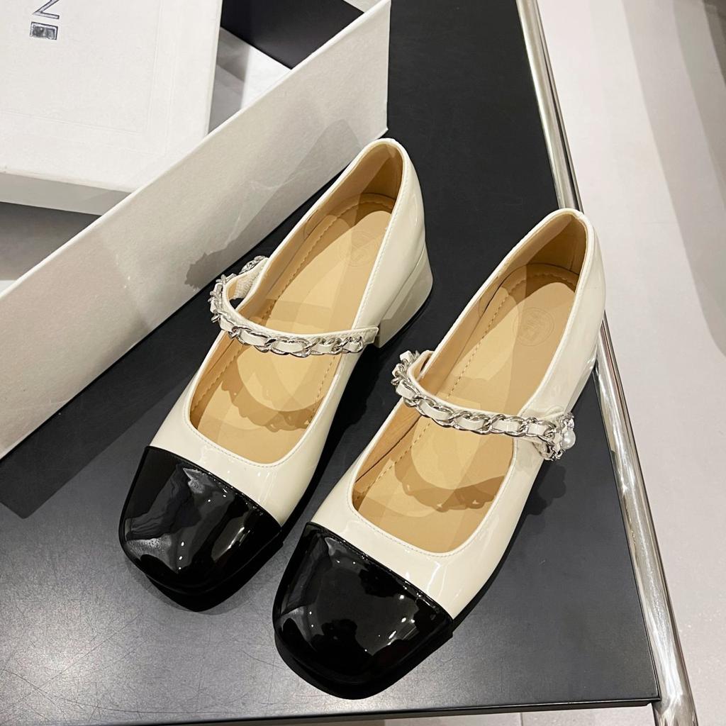 Xiaoxiangfeng Fashion High Heels Spring and Summer Pearl Versatile 2025 Mary Jane Single Shoes New Thick Heel Retro Versatile