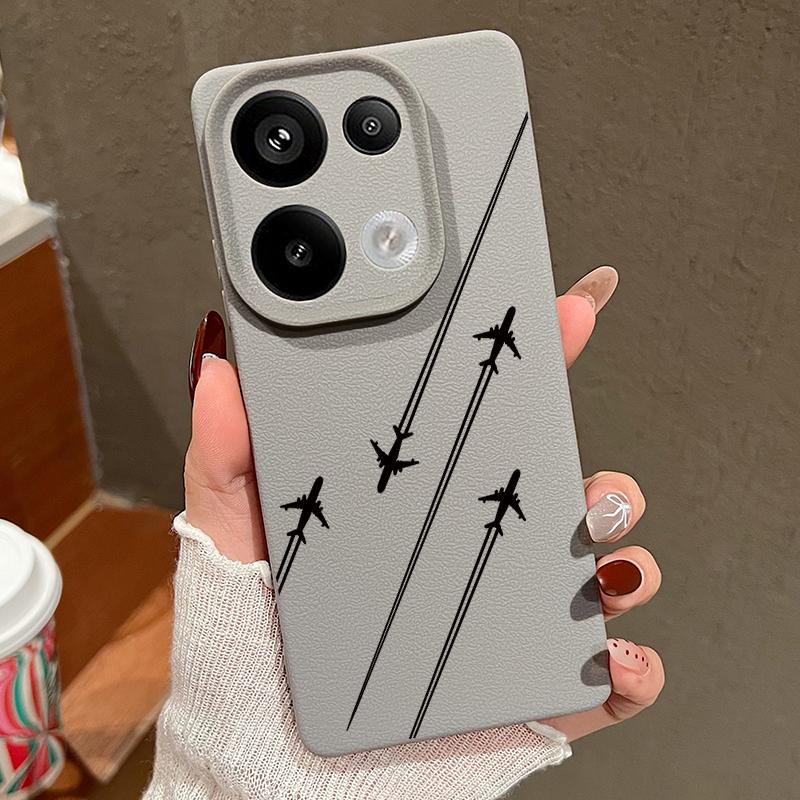 Aircraft Route Print TPU Soft Case For Xiaomi 13T Pro Redmi X6 M6 Pro Note 14 Pro 13 12 11 10 Pro Matte Leather Texture Shockproof Slim Phone Cover