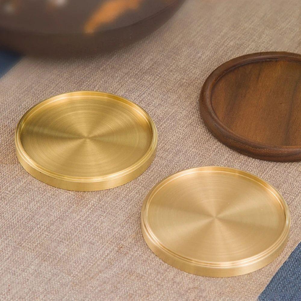 Metal Brass Coaster Heat Resistant Cup Tray Tables Centerpieces Decorations Cup Mats  Coffee Tables