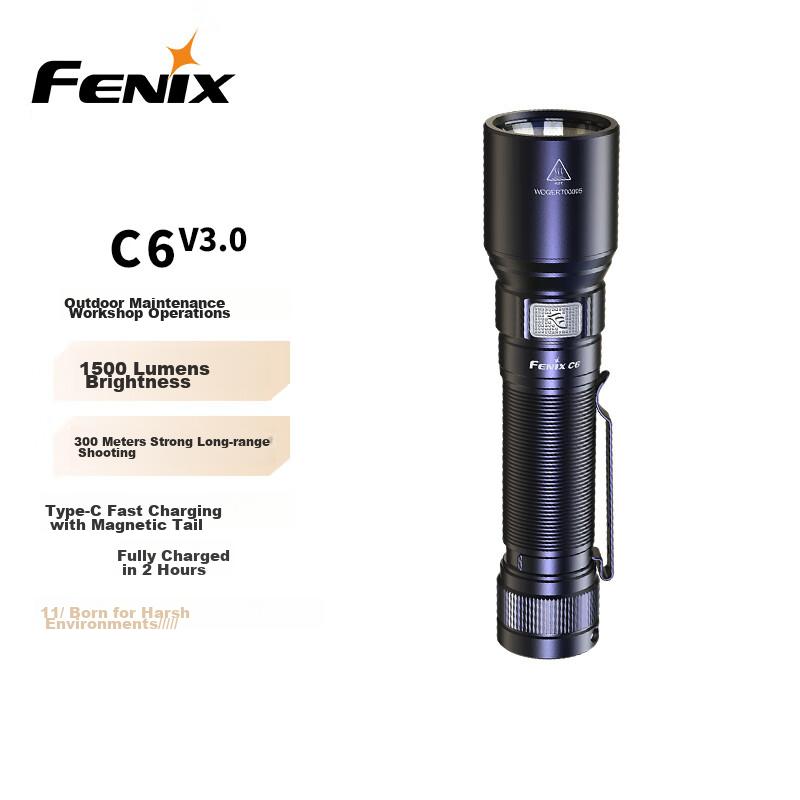FENIX Flashlight C6 V3.0 High-Intensity Long-Range Outdoor Lighting Flashlight for Night Fishing And Beach Combing