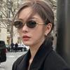 Oval Sunglasses Women'S High-End Metal Sunglasses Small Frame Retro Street Sunglasses