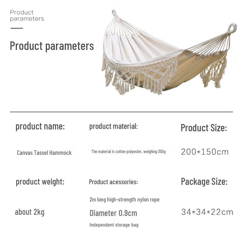 OLOEY Heavy-Duty Outdoor Canvas Hammock