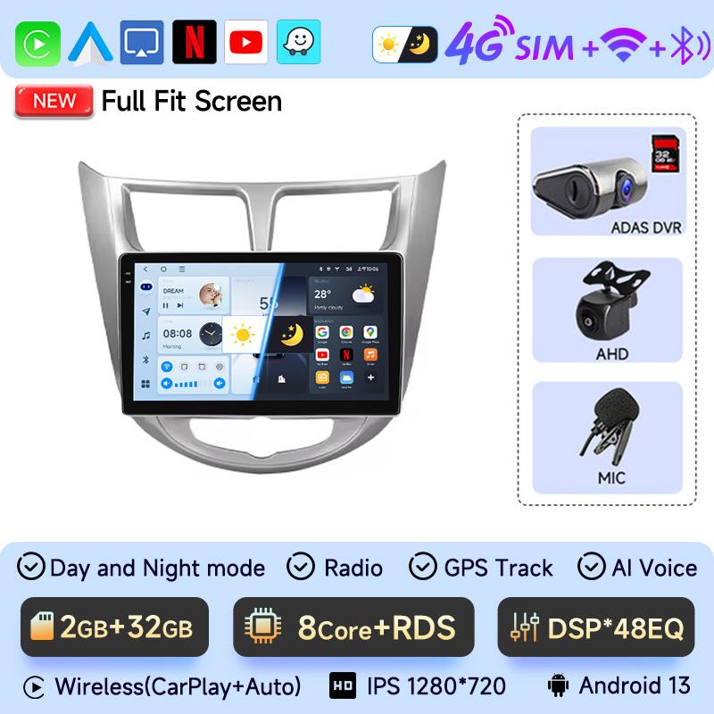 Android 15 Car Radio For Hyundai Solaris Verna Accent 1 2010 - 2016 Multimedia Video Player Navigaion GPS 2 din 4G DVD Head unit