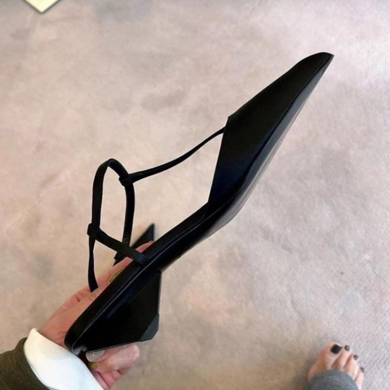 Брендовая обувь для женщин, пикантные женские сандалии с острым носком, удобные модные сандалии на низком каблуке, простые универсальные туфли-лодочки большого размера