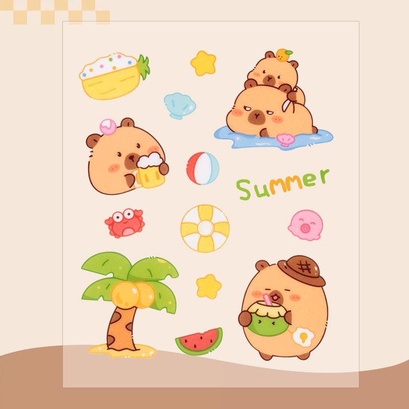 Наклейки с героями мультфильмов капибара: Милые наклейки для домашних животных и стаканов с водой своими руками для детей и девочек