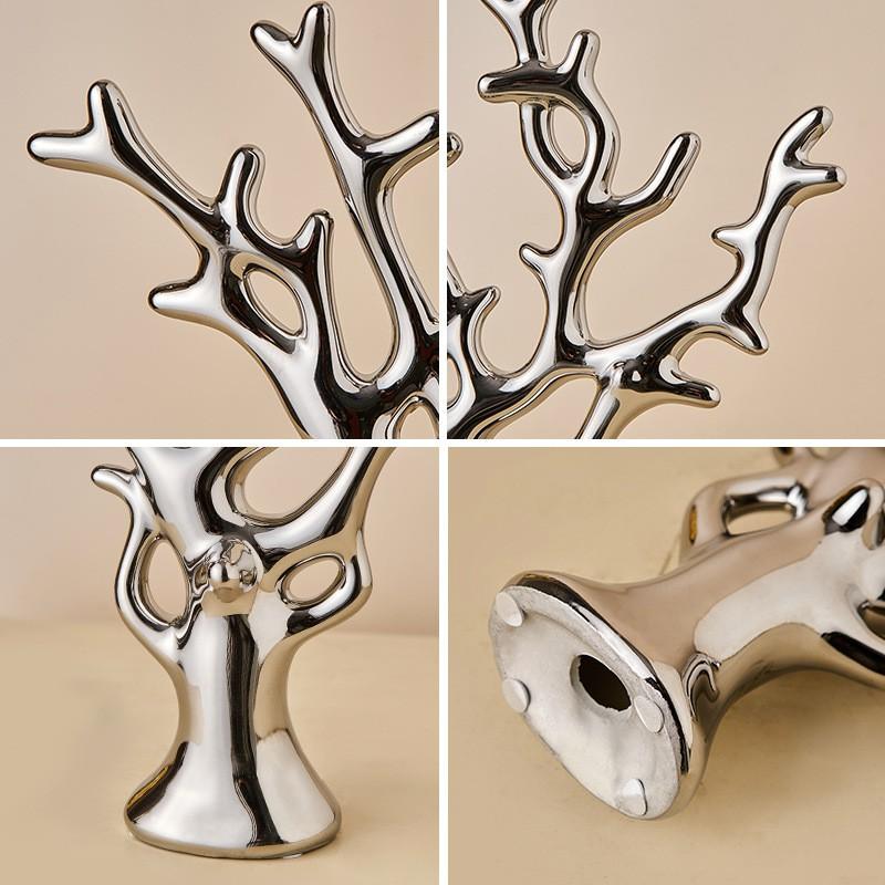 Ceramic Money Tree Decorative Sculpture Living Room Entryway Modern Luxury Home Decor