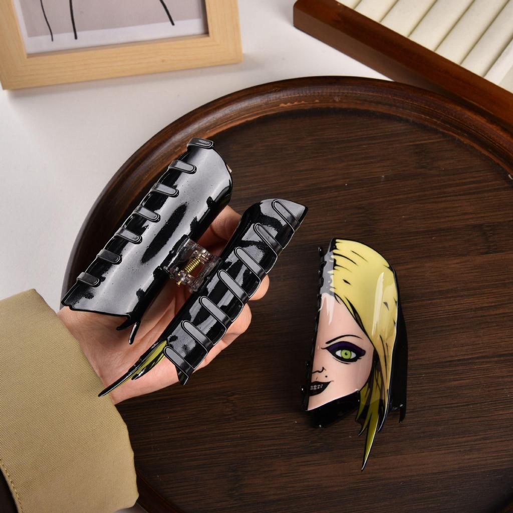 Заколка-краб для волос Meiya 2025 с клоунским лицом - Заколка-акула для прически, головной убор