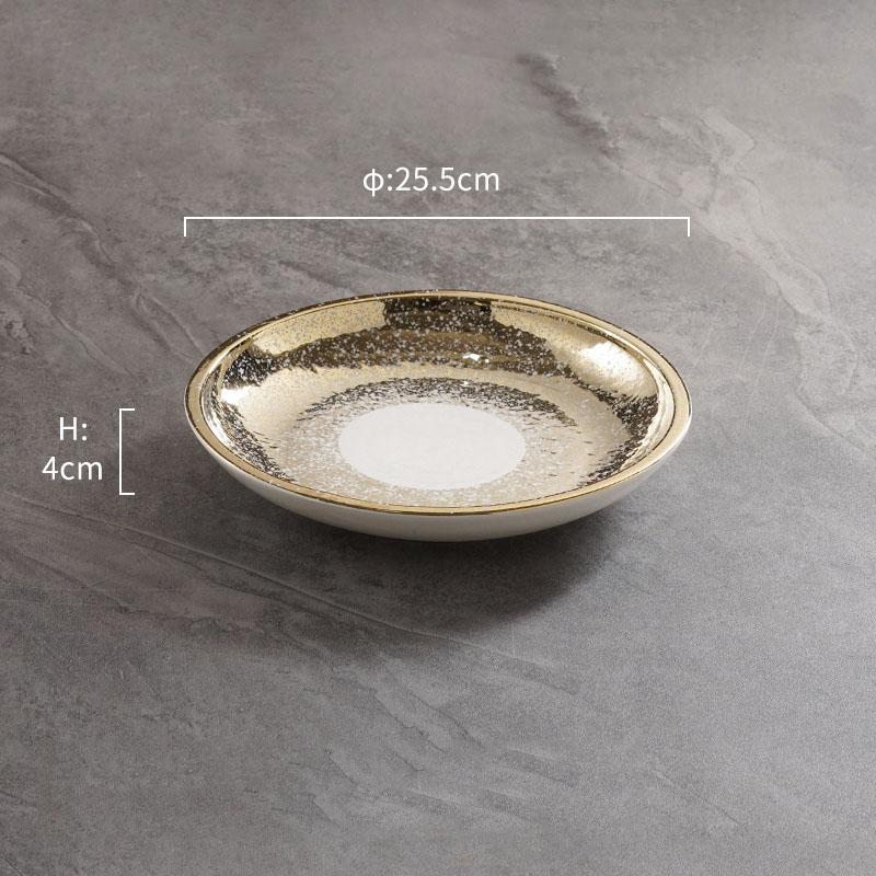 Creative Circular Ceramic Dinner Plate Thick Soup Plate Dessert Plate Salad Plates Pasta Plates Restaurant Specialty Tableware