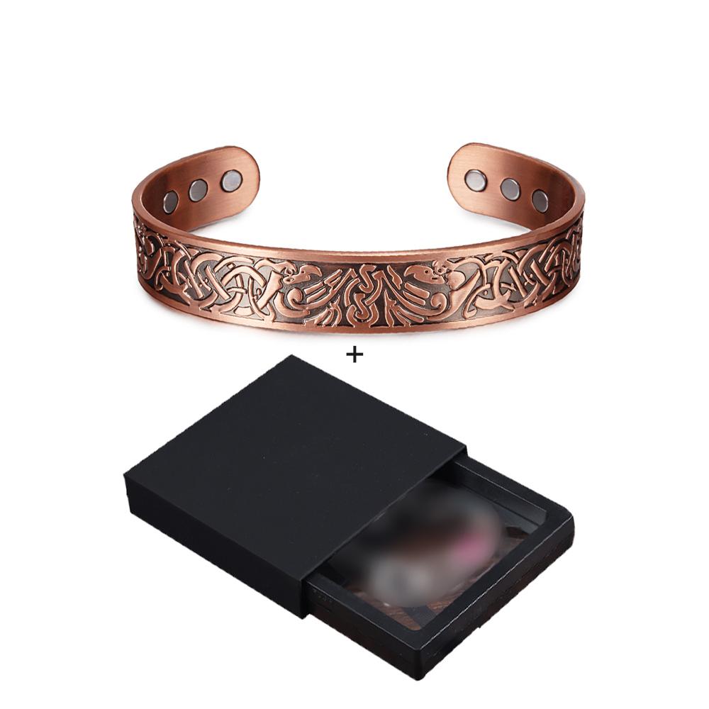 Ikuinen Viking Магнитный браслет из чистой меди Мужской Vegvisir Регулируемый энергетический магнитный браслет Преимущества браслет 15 мм Мужские браслеты