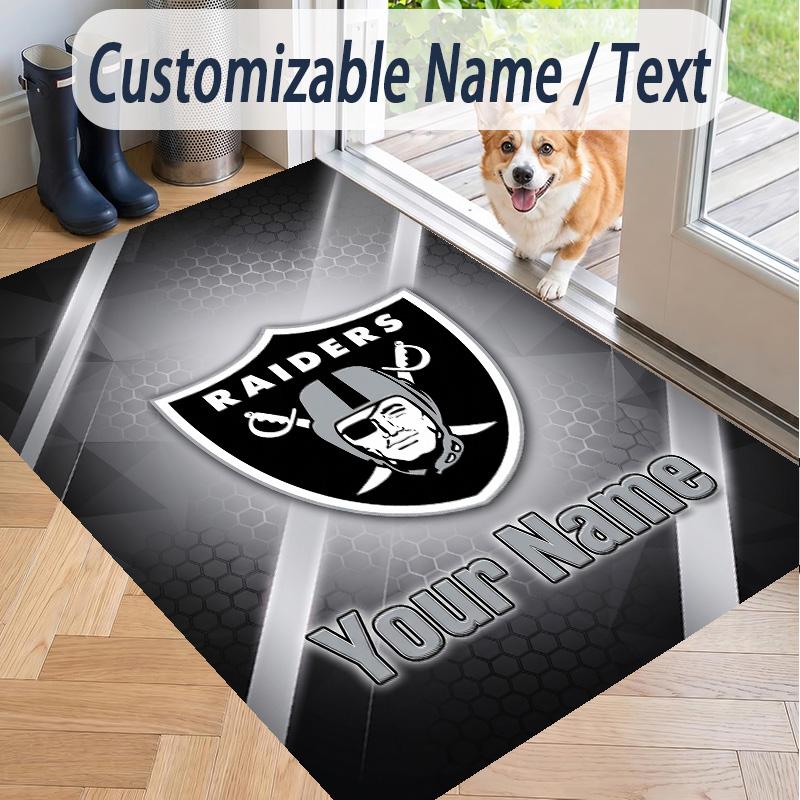 Custom Text Printed Rug Las Vegas Raiders Non Slip Floor Carpet For Home Room Decor