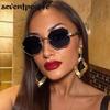 Steampunk Semi-Rimless Rectangle Sunglasses Women  Luxury Brand Vintage Metal Outdoor Sunglass Trendy Driving Shades UV400