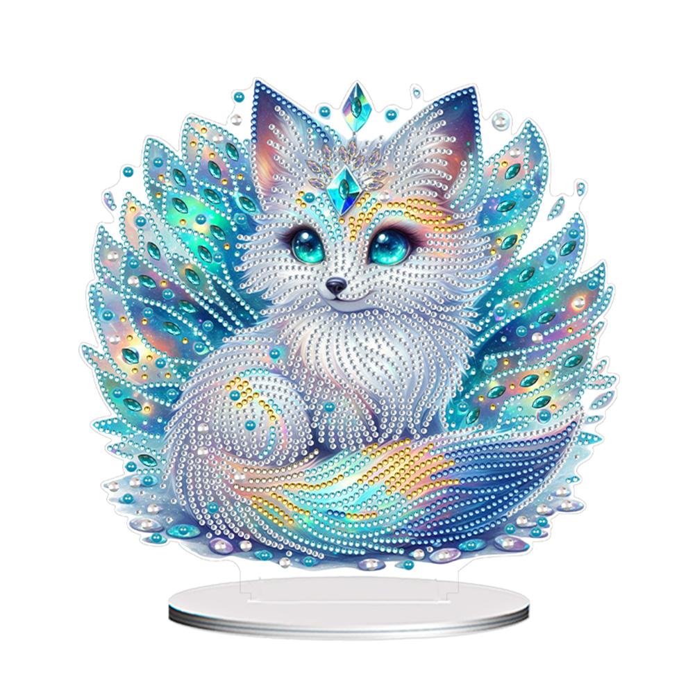 Acrylic 2D Flat Print Animal DIY Diamond Painting Desktop Ornaments Kit Acrylic 2D/Flat Animal DIY for Home Office Desktop Decor