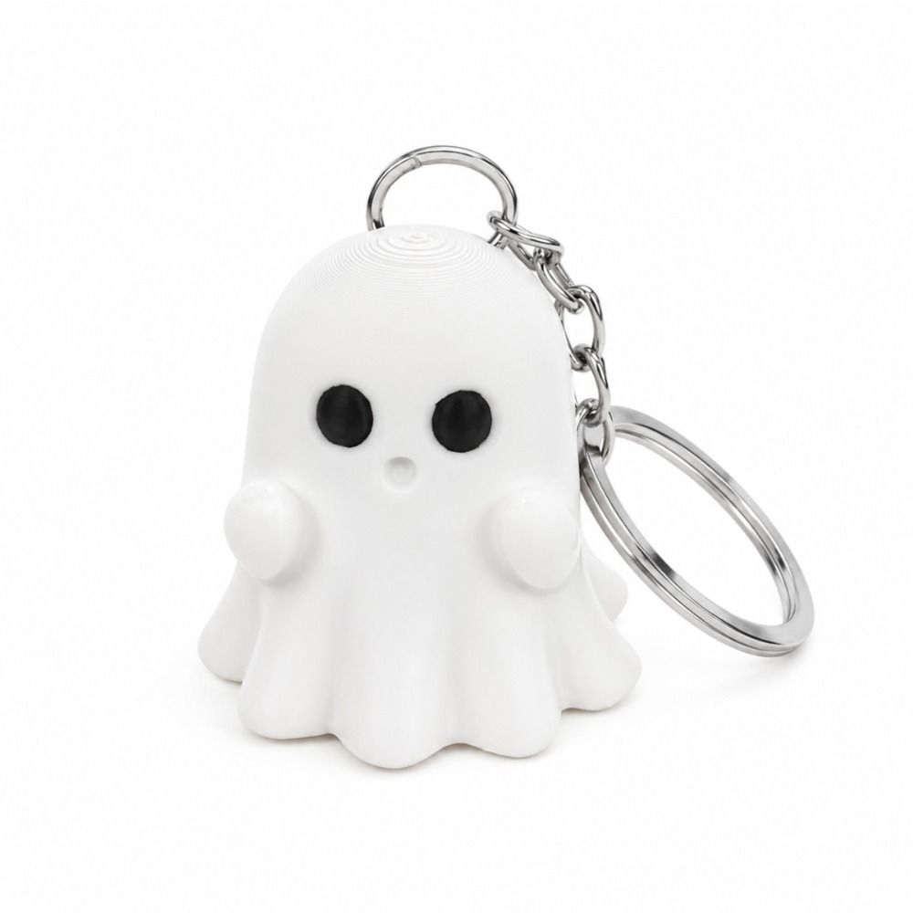 Creative White Ghost Pendant Pumpkin 3D Printed Keyring Halloween Keychain Bag Accessory