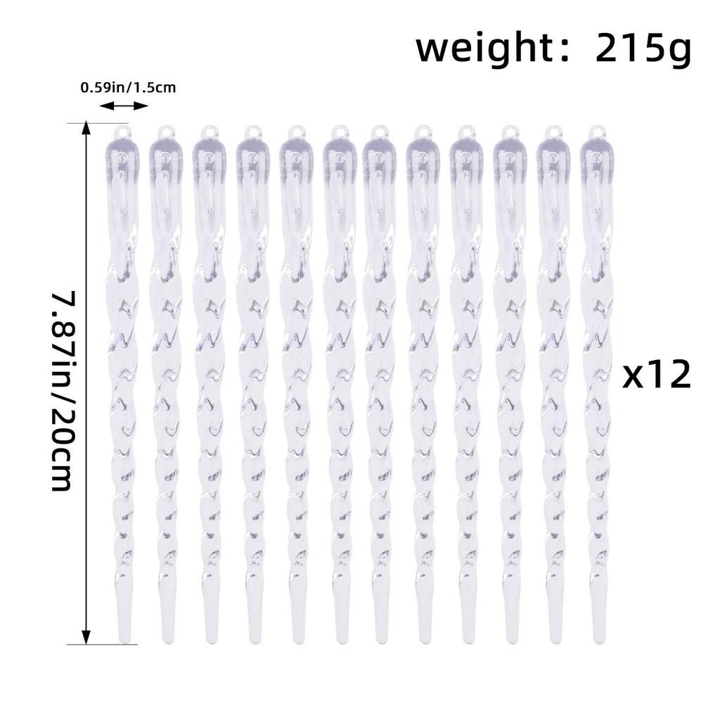 Прозрачная рождественская палочка для льда, декоративная ледяная палочка-подвеска, имитирующая сосульку, креативная рождественская елочная нить, ледяная подвеска.