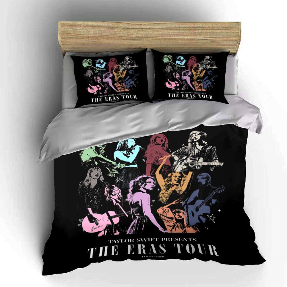 The Eras Tour Illustration Print Bedding Duvet Cover Set Duvet Cover Pillowcases (1*Duvet Cover 2*Pillowcases, without duvet insert)