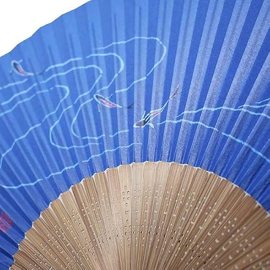 [Oshare Kimono Iroha] Men's Folding Fan, Karaki Nakabori (Carved Dark Wood), Scented, Flowing Water 