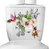 Nature Inspired Toilet Decal Birds and Flowers Toilet Lid Decals Durable Toilet Sticker DIY Removable Stickers for Wall