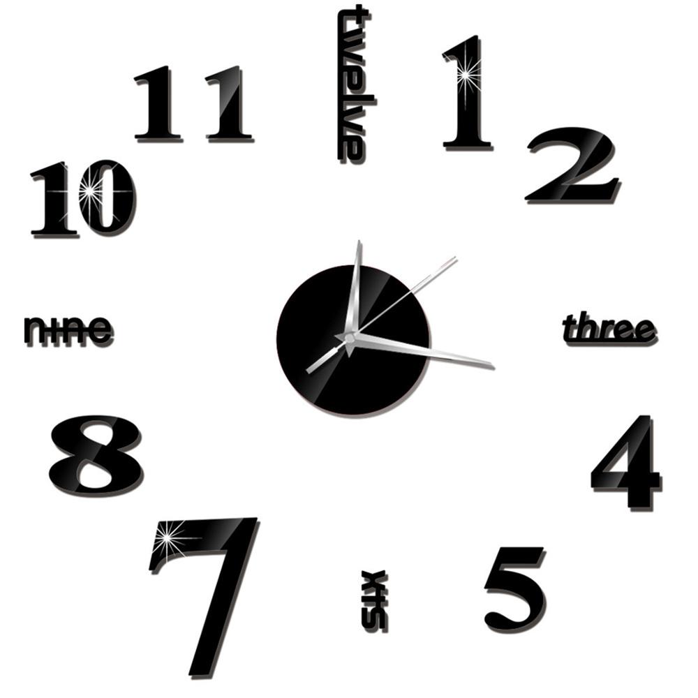 27inch Nordic Wall Clock Dining Restaurant Cafe Decorative Wall Mirror Sticker Acrylic Face Silent Clocks Living Room Decoration