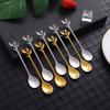 Stainless Steel Gold Spoons Tree Leaf Spoon Coffee Spoon Tea Spoon Home Restaurant Dessert Cutlery Set