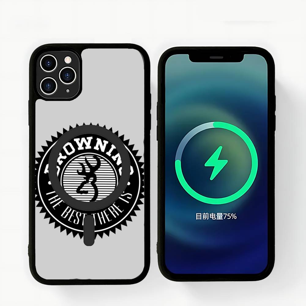 B-Browning Logo Phone Case For IPhone 13 14 15 11 12 16 17 Pro Max Plus Magsafe Magnetic Shell