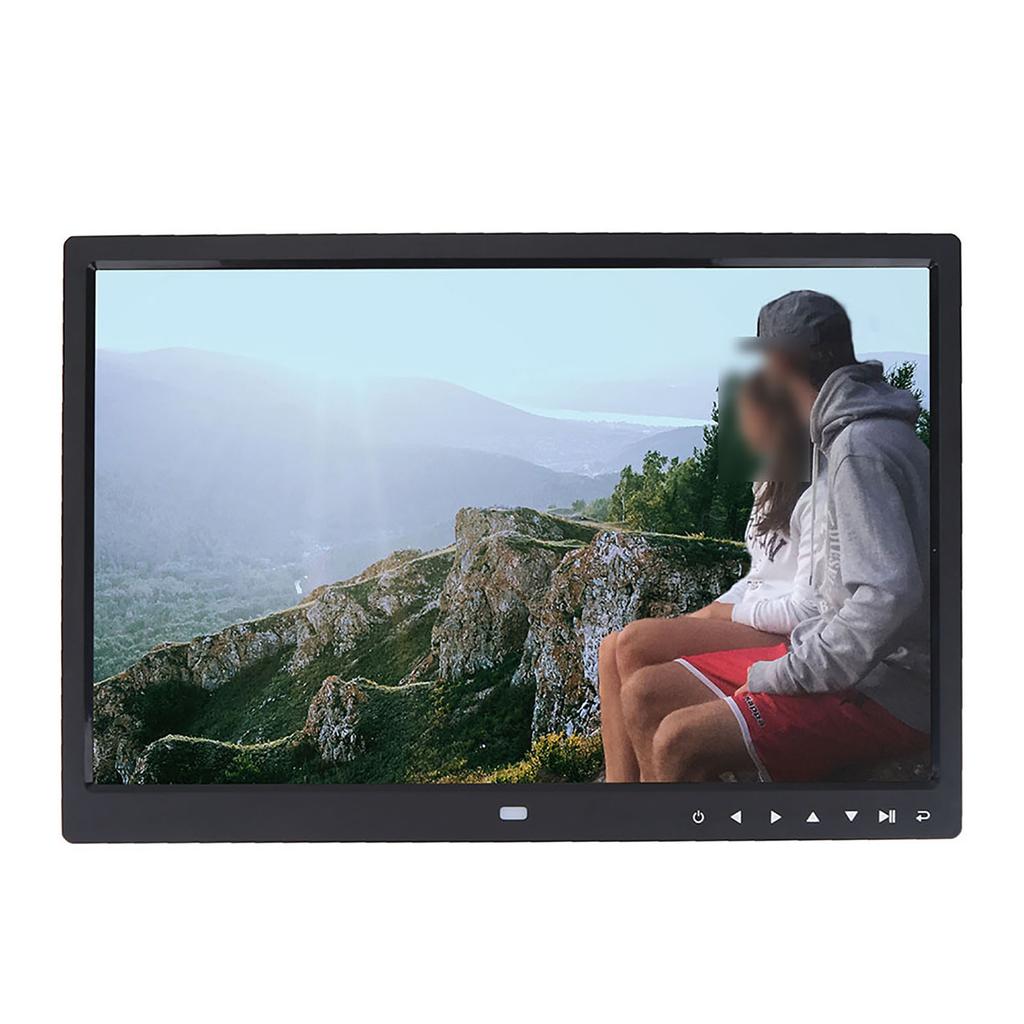 15" HD Экран Сенсорная Кнопка Цифровая Фоторамка Будильник MP3/4 Видеоплеер   Черный