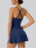 European And American Tennis Jumpsuit Anti-Light Kink Design Skirt Cross Shoulder Strap Hollow Back Yoga Clothes Women