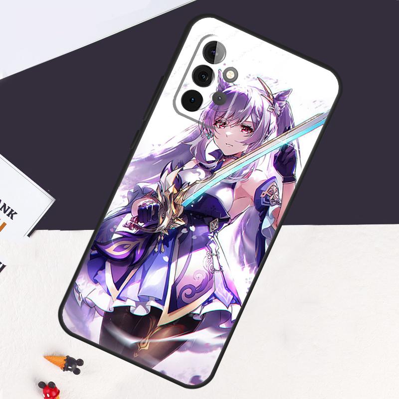 Чехол Genshin Impact Кэцин для Samsung Galaxy A53 A15 A22 A52 A32 A54 A14 A16 A26 A36 A56 A55 A35 A05 A06 A33 A13