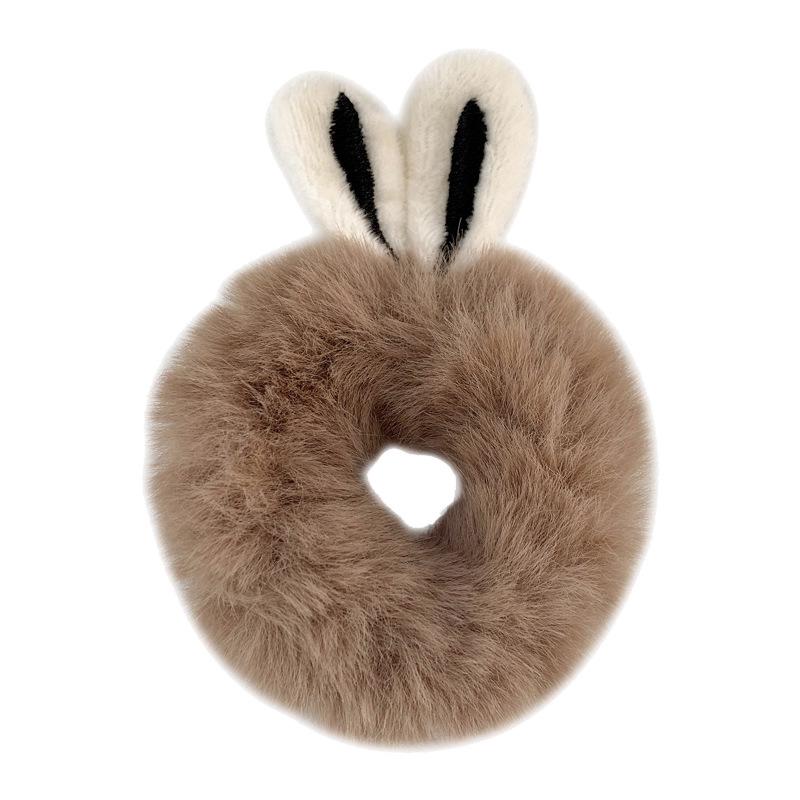 Плюшевая повязка на голову с ушками кролика – мягкий аксессуар для волос в лесном стиле на осень и зиму
