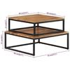 Nesting Coffee Tables In Solid Acacia Wood - VidaXL - Rectangular - Brown - Living Room Furniture