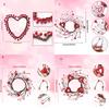 Valentine Candle Rings Wreaths Heart Berries Candle Holders Mini Wreaths for Party Wedding Window Table Centerpieces