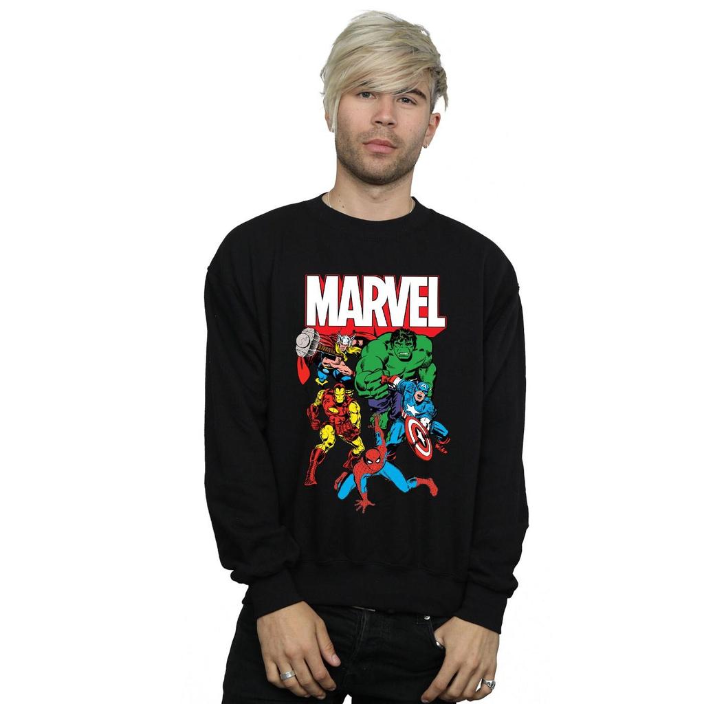 Marvel Mens Hero Group Sweatshirt