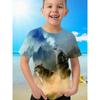 2024 Animal Wolf 3D Print Top Tee Shirt Kids Boys Clothes Anime Short Sleeve Casual Children's Clothing Fashion T Shirt