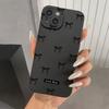 Чехол для телефона iPhone 16E 16 15 14 Pro Max 11 12 13 Pro Max Mini 7 8 Plus XR X XS SE2 Черный с принтом банта Силиконовый ударопрочный чехол