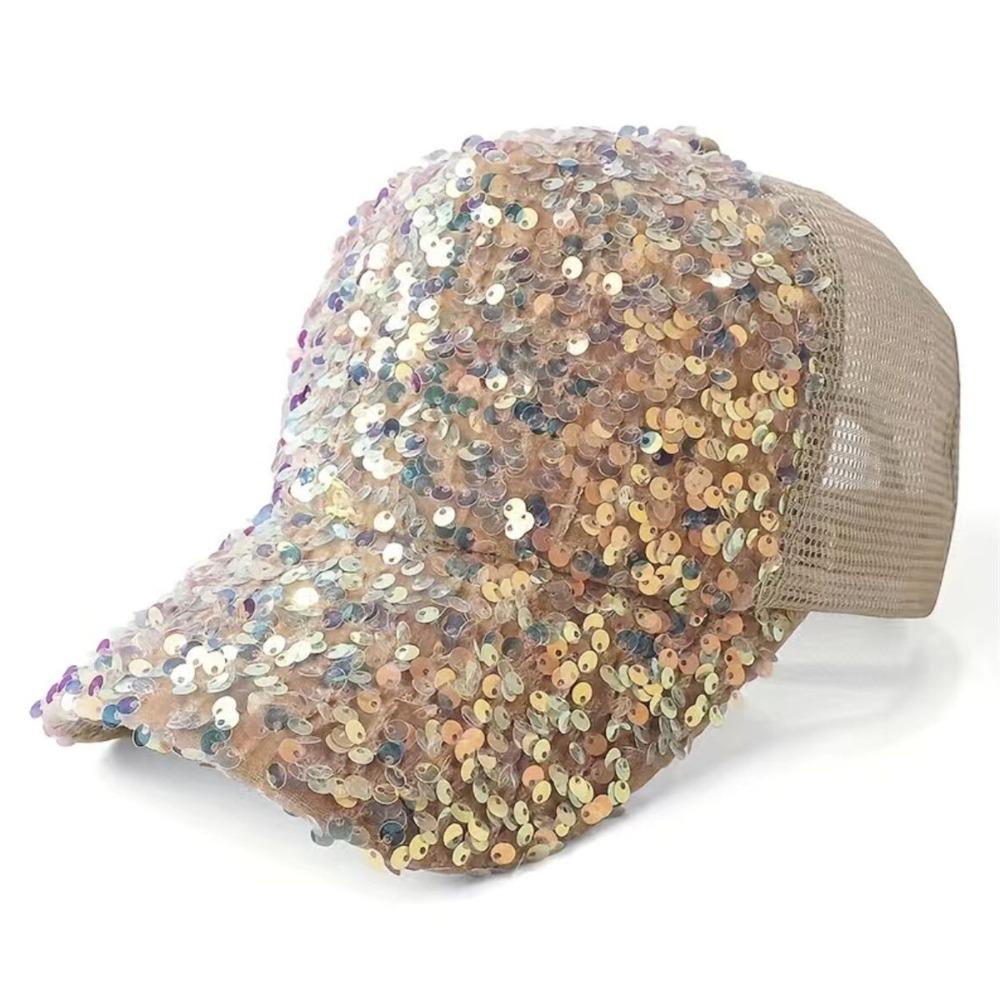 Shiny Sequins Baseball Cap Blingbling Sun Hat Simple Sequin Baseball Hat Street Dance