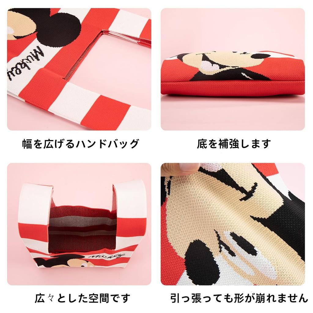 [MESUCA] Disney Official Authorized Dealer Mickey Portable Bag Portable and Foldable Mini Tote Bag Canvas Tote Bag Small Adult Cute Stylish Ladies