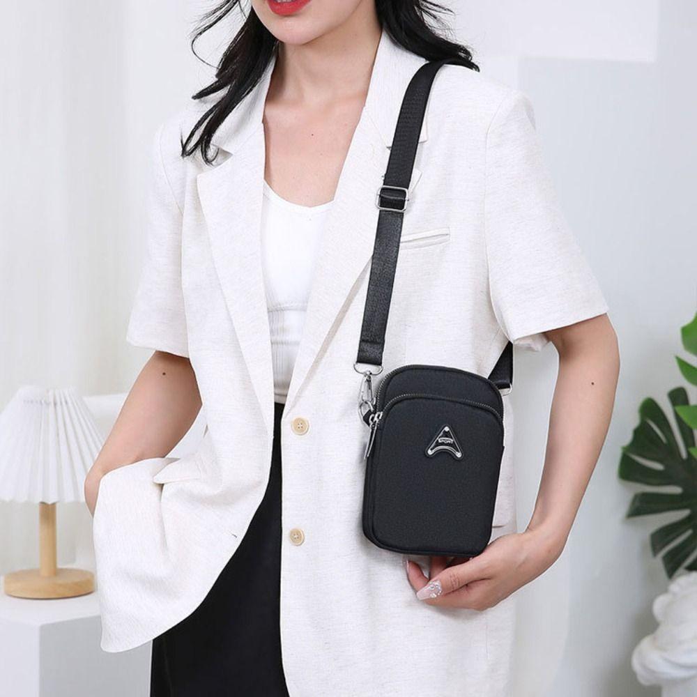 Multifunction Crossbody Bag Nylon Small Phone Bag Simple Canvas Shoulder Bag  Daily