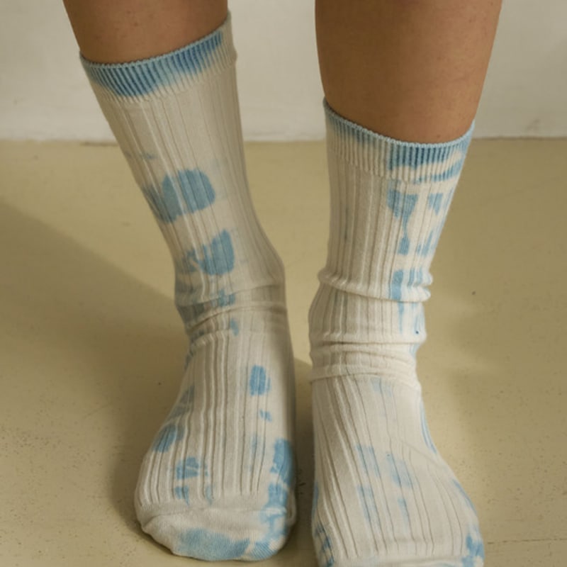 SOOPUI Plants tie-dye socks in blue