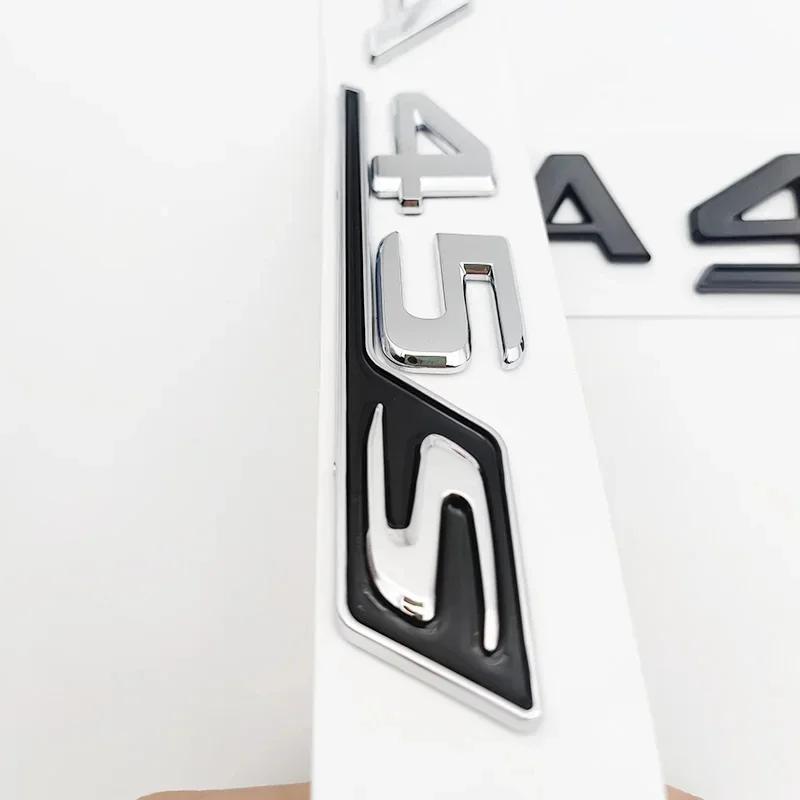 CTMMV1 Car Stickers 3D Chrome Black Red Car Trunk Letters Decal Sticker For Mercedes Benz A45 AMG W177 W176 A45S Logo Auto Accessories