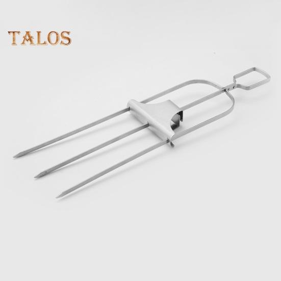 Вилка для барбекю, 3 зубца, шампуры с масляной щеткой, аксессуар для барбекю из нержавеющей стали для гриля, портативный уличный гриль, инструмент для куриных крылышек, колбасок