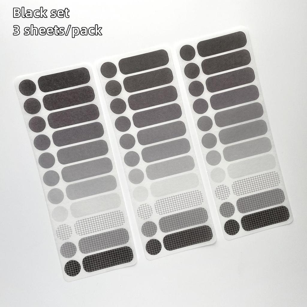 3 Sheet Basic Color Stickers Set Multi Rainbow Candy Pure Paper Adhesive Memo Note Diary Album Decoration Marker