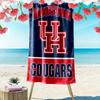 Houston Cougars Print Beach Towel, Large Soft Quick Dry Towel for Beach Camping Swimming